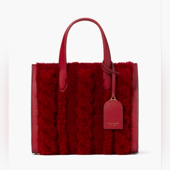 kate spade Handbags - NWT Kate Spade Manhattan Cable Stitch Shearling Tote Bag